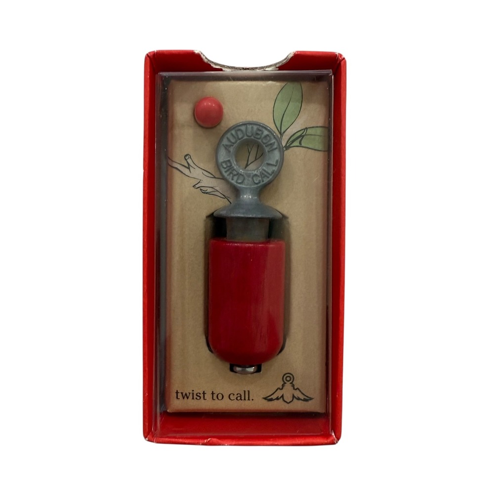 Audubon Bird Call‎ Red Wood Metal Twist to Call Instrument